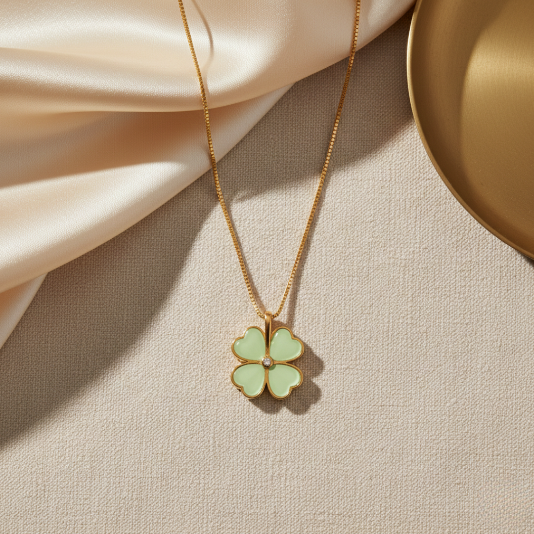 The Abundant Garden - Green Clover Necklace