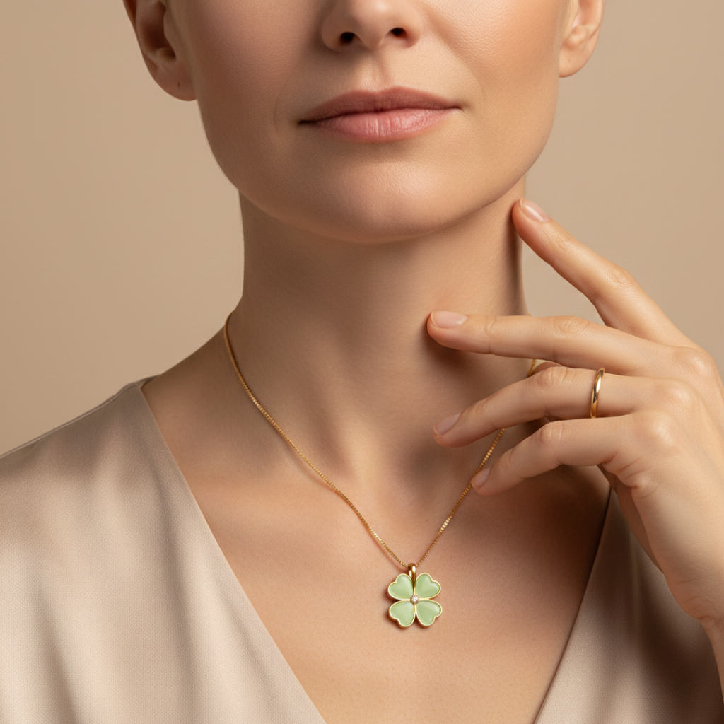 The Abundant Garden - Green Clover Necklace