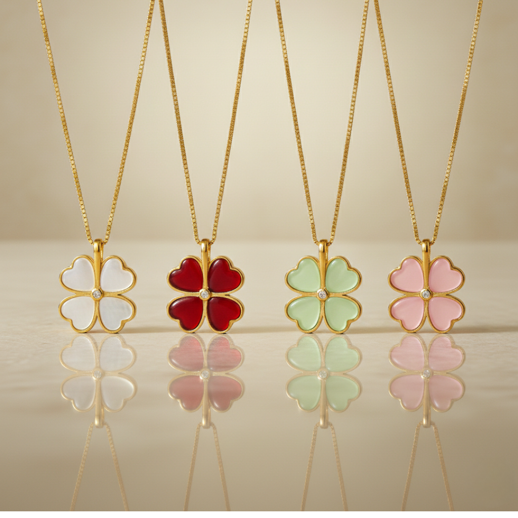 The Abundant Garden - Green Clover Necklace